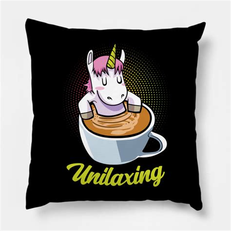 Unicorn Coffee Rainbow Unilaxing Unicorn Coffee Design Pillow