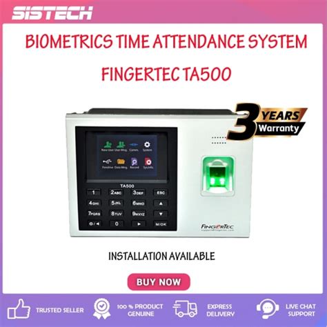Fingertec Ta500 Fingerprint Time Attendance System