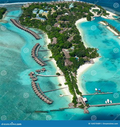 Aerial View Of Tropical Island The Maldives Stock Image Image Of