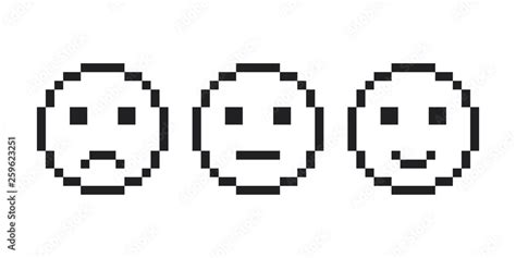 Feedback Emoticon Pixel Smile Emoji Face Icon Pixel Emotion Smile
