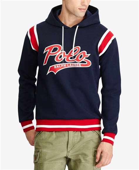 Polo Ralph Lauren Mens Double Knit Graphic Hoodie In Blue For Men Lyst