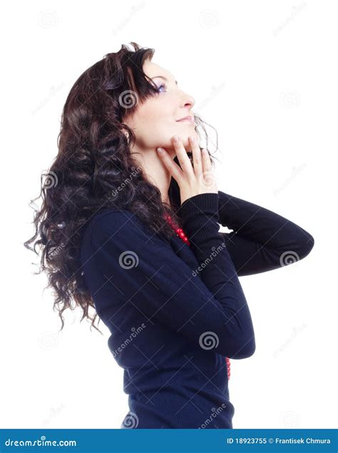 Portrait Of A Girl With Curly Hair Stock Image Image Of Sensuality