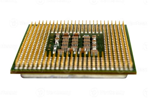 The Micro Elements Of Computer Central Processor Unit Cpu Contact Pins Stock Photo At