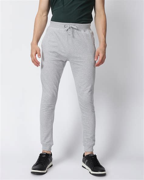 Buy Mens Grey Melange Slim Fit Trackpant Online At Bewakoof