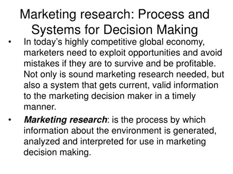 Ppt Marketing Research Process And Systems For Decision Making