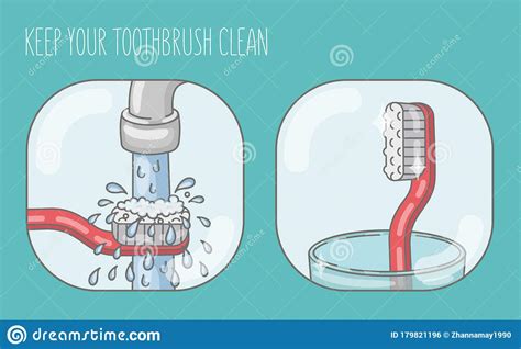 How To Care For Your Toothbrush Stock Vector Illustration Of Dentistry Faucet 179821196