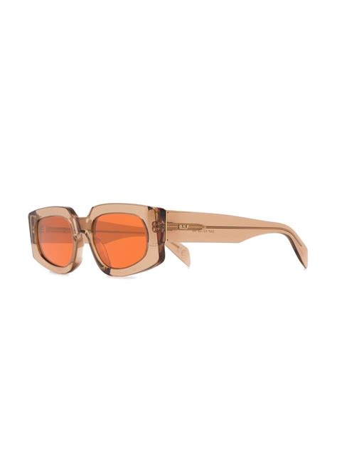 Retrosuperfuture Orange Tinted Rectangle Frame Sunglasses Farfetch