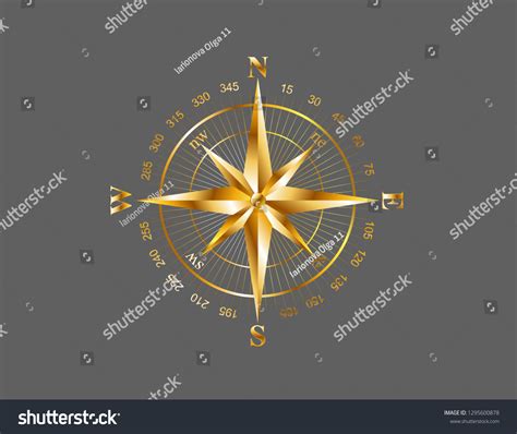Gold Compass Isolated Stock Vector Royalty Free 1295600878 Shutterstock