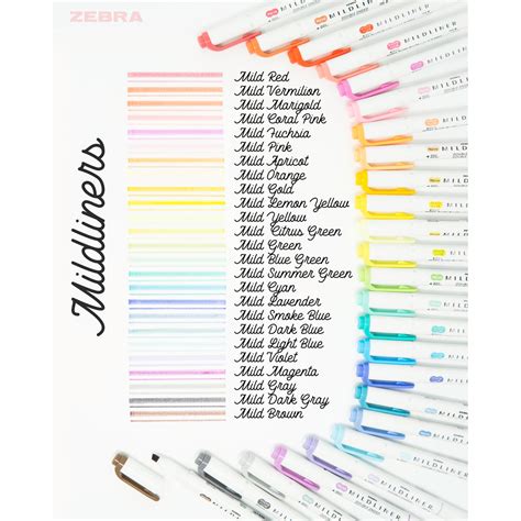Zebra Mildliner Singles 25 Colours Washigang Australia