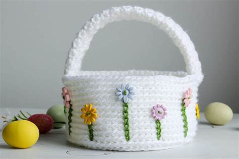 Flower Easter Basket Free Crochet Pattern Nanas Crafty Home