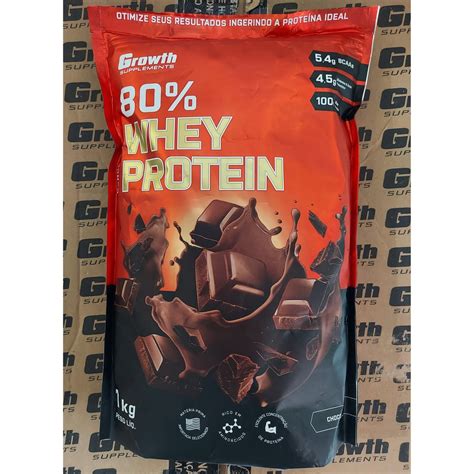 Whey Protein Concentrado 80 Proteína Pura Chocolate Growth