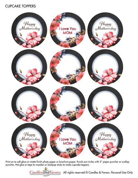 Order online for same day & midnight. Free Mother's Day Printable Set - Candles and Favors