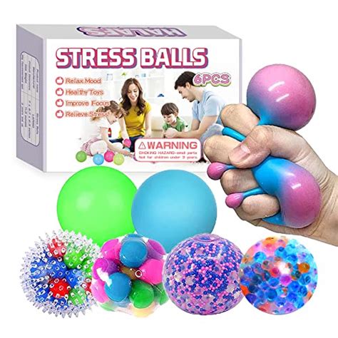 Squishy Stress Balls For Kids And Adults 6 Pack Water Bead Sensory