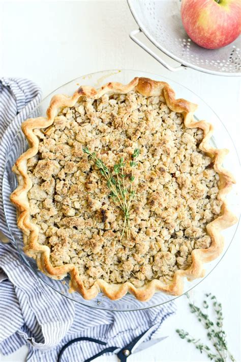 Brown Sugar Apple Pie With Oatmeal Thyme Crumble Simply Scratch