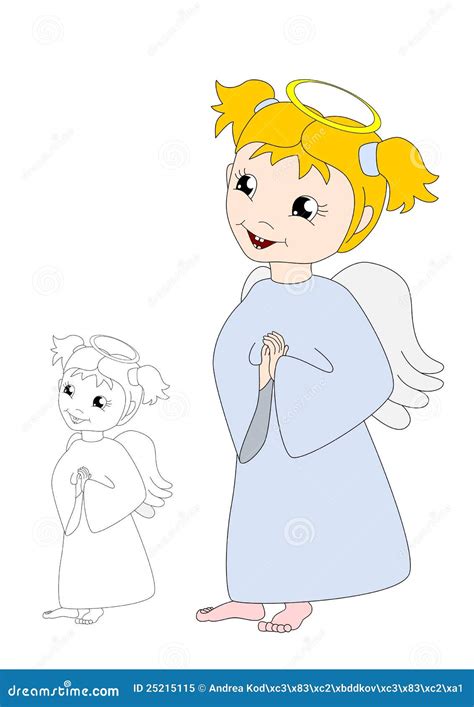 Cartoon Praying Angel Royalty Free Stock Photo Image 25215115
