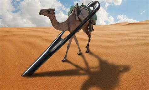The camel and the needle's eye.—in comparing the difficulty of a rich man entering the kingdom with that of a camel passing through the eye of a needle, jesus used a rhetorical figure, which, strong and prohibitory as it appears in our translation, was of a type familiar to those who heard the remark. Lạc đà có thể chui qua lỗ kim - Lời Chúa và Cuộc Sống ...