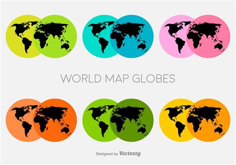 Vector Colorful World Map Icons 143673 Vector Art At Vecteezy