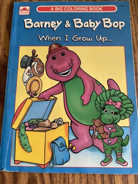 Vintage Barney And Baby Bop Coloring Book Unused 1990s Golden Book When I