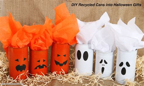Halloween is coming up and everybody has something to look forward to. Get Your D.I.Y On!!: D.I.Y - Recycle cans into Halloween Gifts