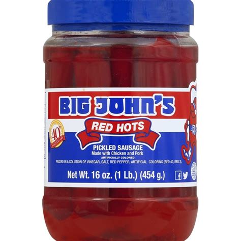 Big Johns Sausage Pickled Red Hots 16 Oz Instacart