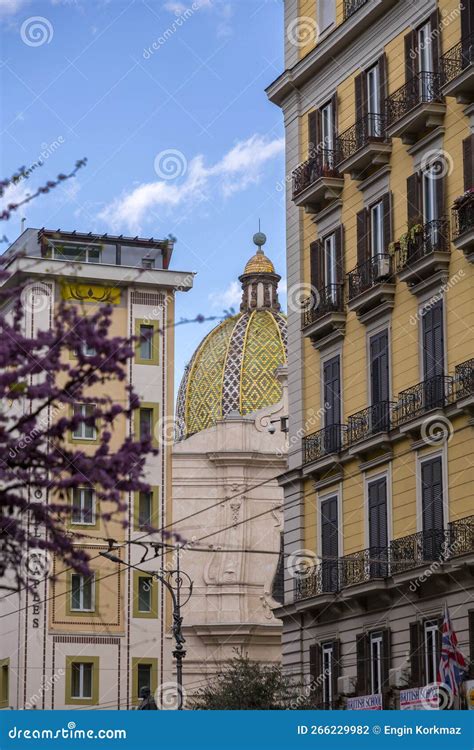 Ceramic Tile Covered Dome Of San Pietro Martire Church In Naples Italy