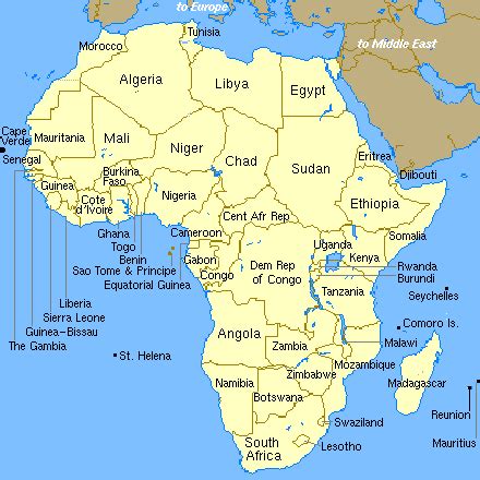 Labeled outline map of african rivers: Print Blank Map Of Africa for Quiz
