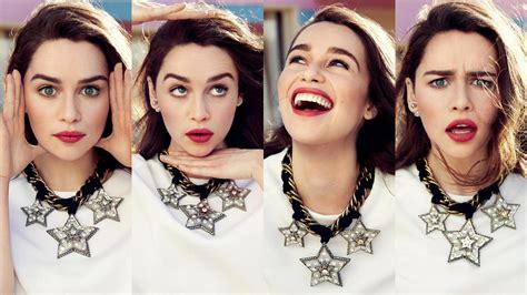 Wallpaper Women Collage Actress Emilia Clarke Brunette Smiling