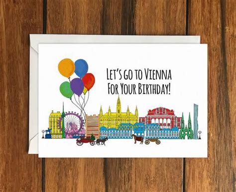 lets go to vienna for your birthday greeting card a6 by kitcatcard birthday greetings birthday