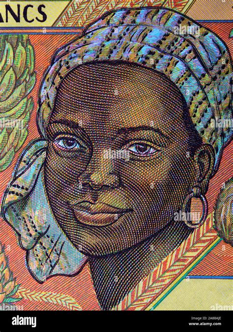 African Woman A Portrait From Old Central African Money Stock Photo Alamy