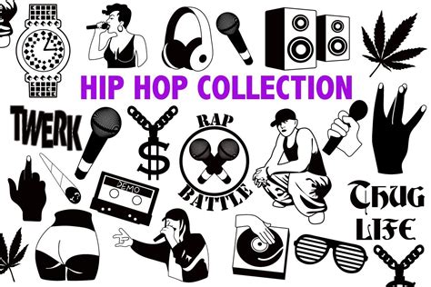 All orders are custom made and most ship worldwide within 24 hours. HIP HOP COLLECTION rap and rapper Svg clipart icons | Etsy ...