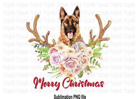 Christmas German Shepherd Clipart