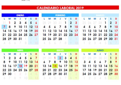 Forma Evaluable Puntuación Calendario Laboral 2019 Coslada Clima