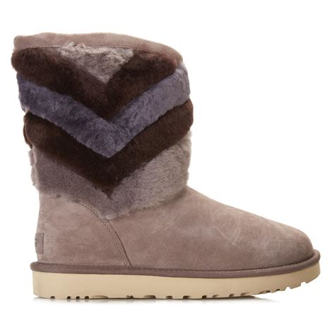Ugg Ugg Womens Stormy Grey Tania Classic Novelty Sheepskin Boots In Gray Lyst