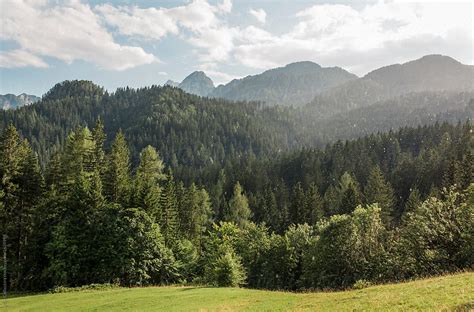 Beautiful Mountain Landscape In The Julian Alps During The Sunset By