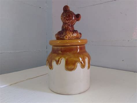 Vintage Decorative Ceramic Honey Pot Honey Jar Kitchen Decor