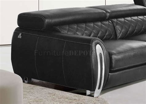 Full Leather Sectional Sofa 19 Black