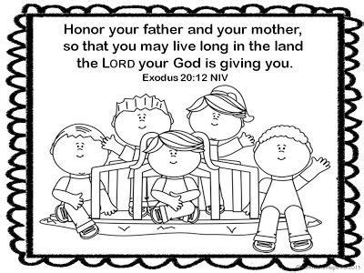 Using these sheets will help your child to: Exodus 20 12 Coloring Page | Christian classroom, You are ...