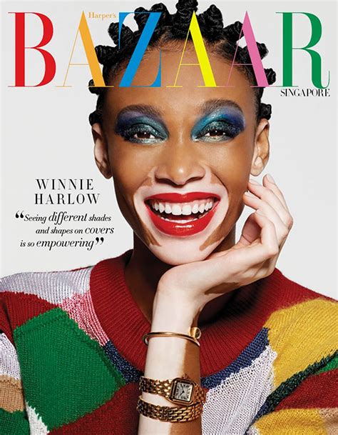 Winnie Harlow Covers Harpers Bazaar Singapore May 2018 By Yu Tsai