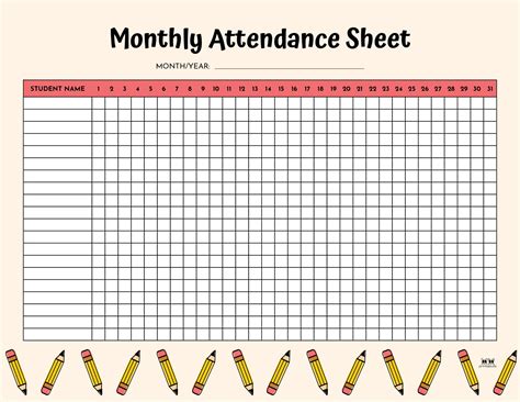 School Attendance Sheets Free Printables