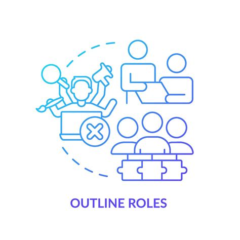 Outline Roles Blue Gradient Concept Icon Responsibilities Effective