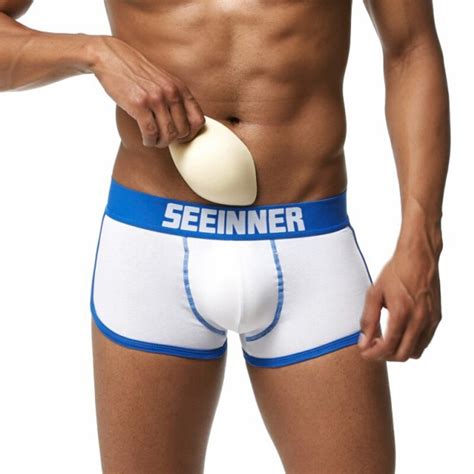 Fashion Padded Sexy Men Underwear Buttocks Bulge Enhancing Boxer Men