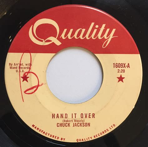 Chuck Jackson Hand It Over Look Over Your Shoulder 1964 Vinyl Discogs