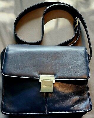Tignanello Soft Navy Blue Leather Handbag Crossbody Ebay
