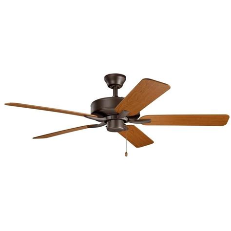 The fans' sizes can range from 36 inches to 60 inches. Kichler Basics Pro 52-in Satin Natural Bronze Indoor ...