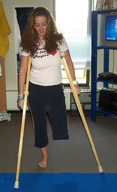 Amputee Ladies On Crutches