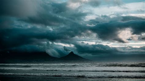 Download Wallpaper 1920x1080 Ocean Surf Rocks Clouds Overcast