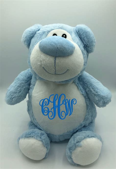 Blue Personalized Teddy Bear T For Baby Boy Baby Shower Etsy
