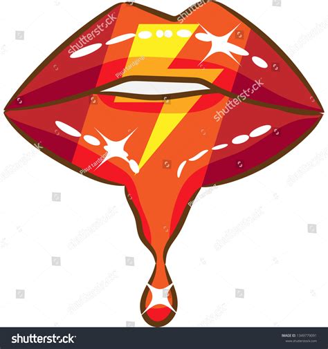 Dripping Lips Vector Stock Vector Royalty Free 1349779091
