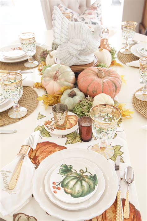 Festive Fall Tablescape For A Casual Thanksgiving Dinner Styled With
