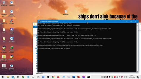 Check MD5 or SHA1 Checksum of a File [Windows 10] [FCIV] - YouTube